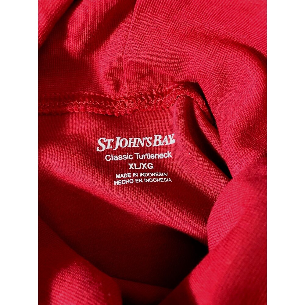 NWT St Johns Bay Womens Red Turtleneck Top Long Sleeve Size  XL - Picture 2 of 5